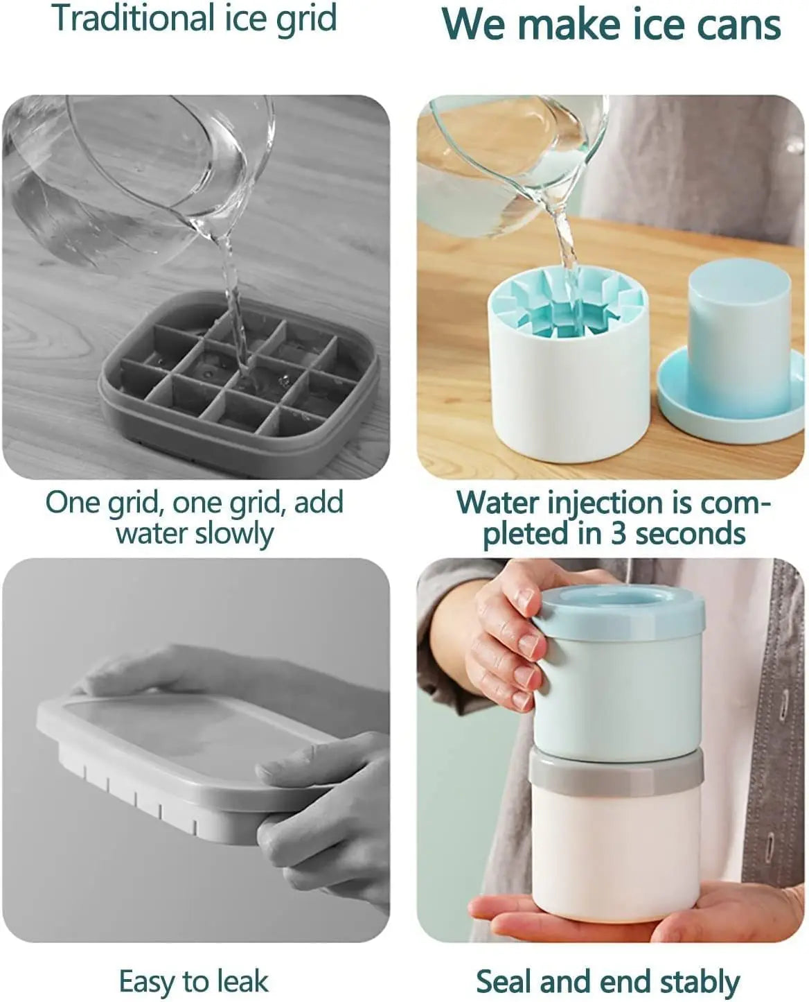 ChillDrop Ice Maker — Silicone Ice Bucket